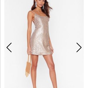 Champagne sequence mini dress